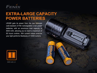 Fenix LR35R Rechargeable LED Flashlight - 10,000 Lumens